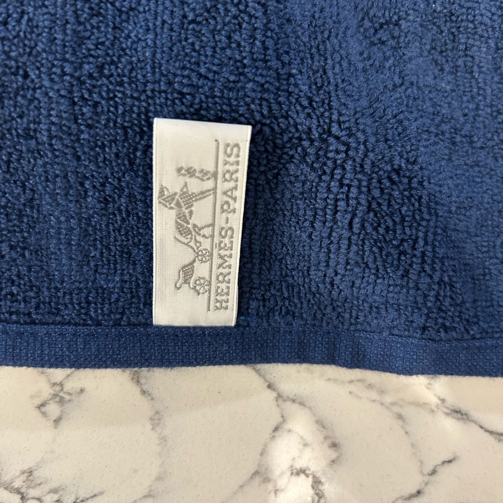 Hermes Blue Hand Towel and Wash Towel